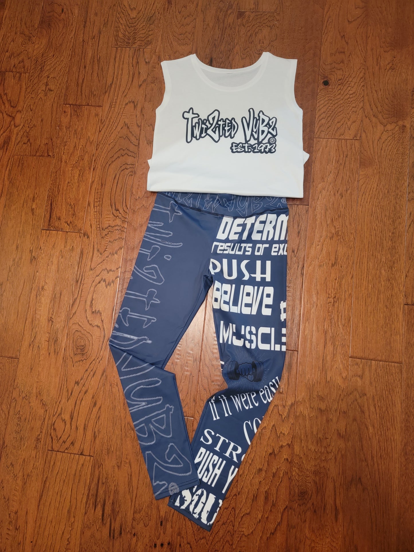 Workout legging SET with matching sleeveless shirt by TwitZed VyBz